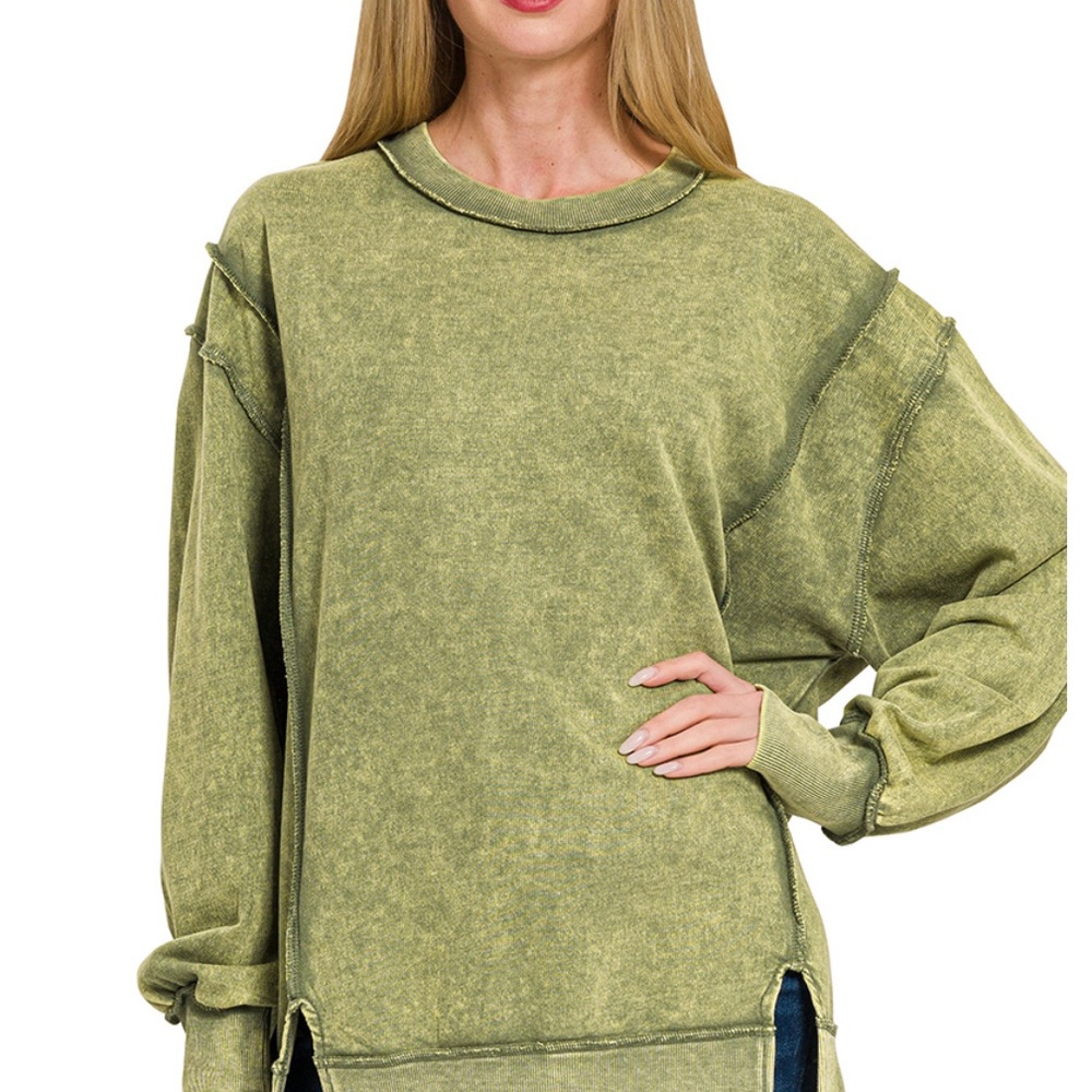 Zenana Outfitters Sage Green Women's Sweatshirt